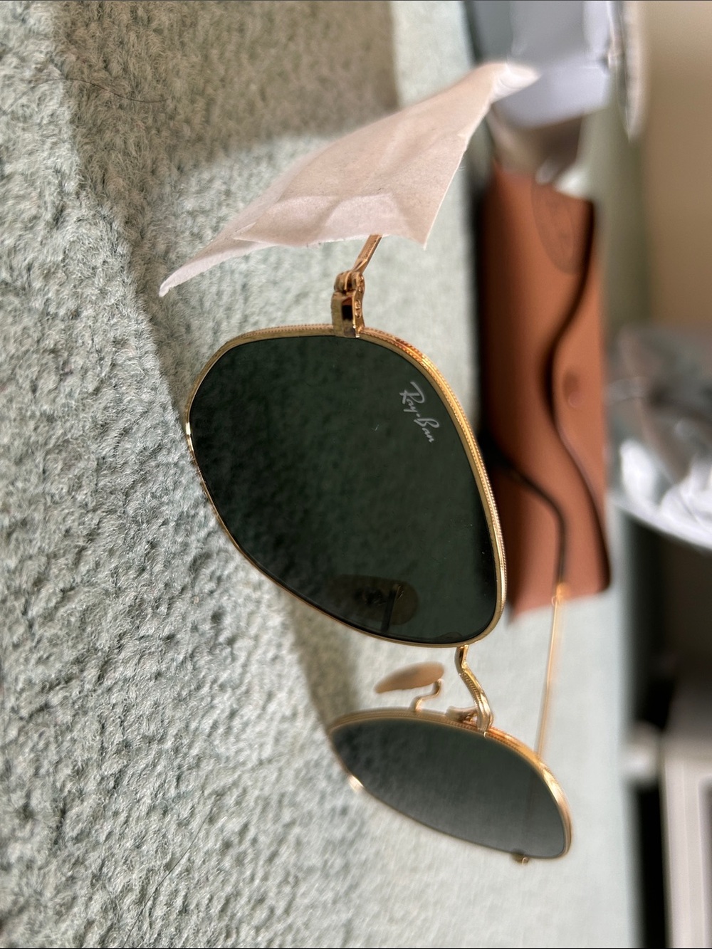 Ray-Ban 3548N | NEVER worn original package ✨❤️ golden frame + green lens - Picture 4 of 9